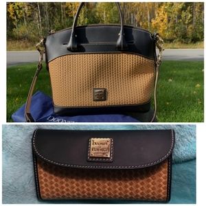 Dooney & Bourke Woven Beacon Satchel and Matching Wallet